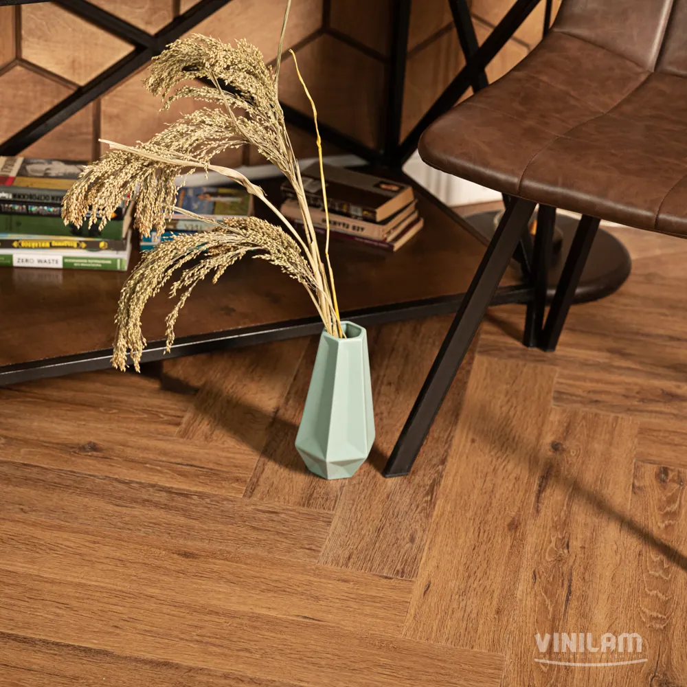 Vinilam Parquet Herringbone Click Паркет Де Вилль: в интерьере