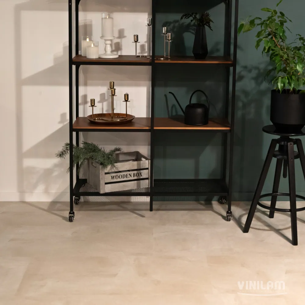 Vinilam Ceramo XXL Stone Glue Бетон белый: в интерьере
