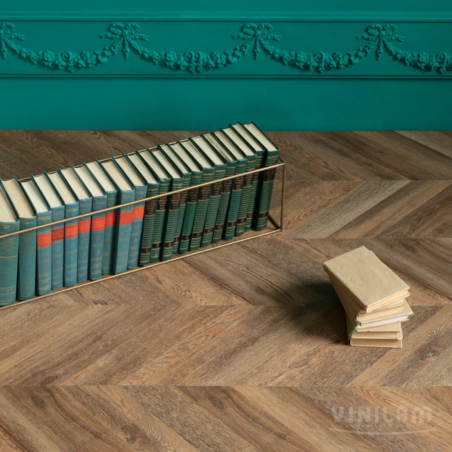 Vinilam Parquet Chevron Glue Шеврон Нормандия: в интерьере