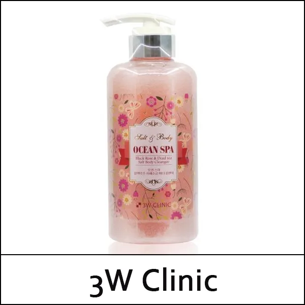 3W CLINIC Гель для душа с солью мертвого моря и черной розой OCEAN SPA BLACK ROSE AND DEAD SEA SALT BODY CLEANSER