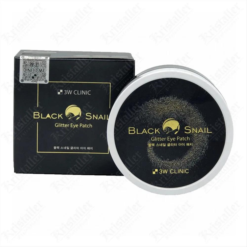 3W CLINIC Гидрогелевые патчи для глаз ЧЕРНЫЙ ЖЕМЧУГ/ УЛИТКА Black SnaiL Glitter Eye Patch