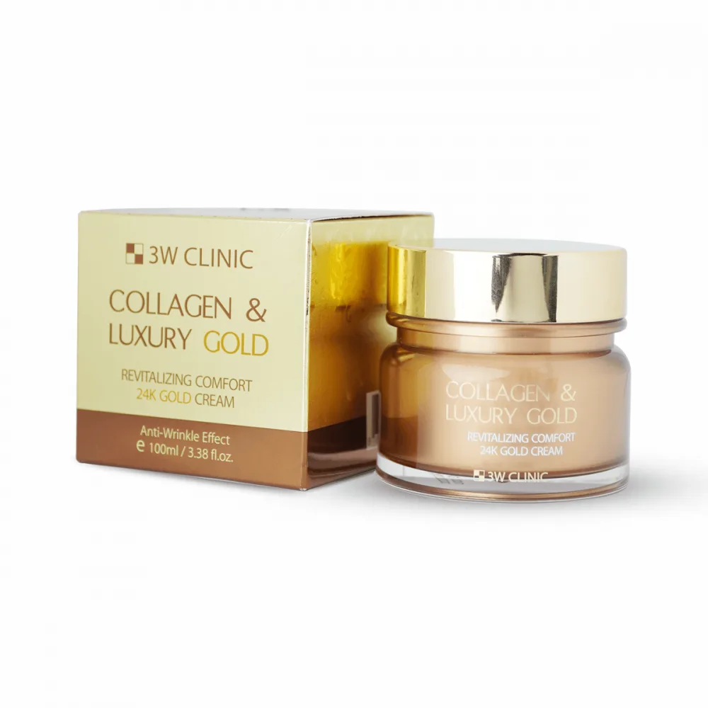 3W CLINIC Крем для лица Collagen & Luxury Gold Cream