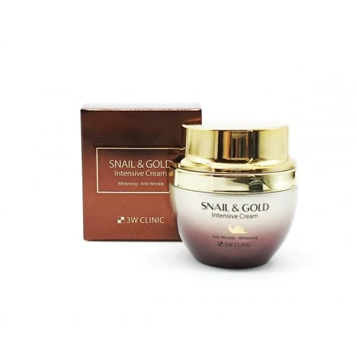3W CLINIC Крем для лица SNAIL & GOLD INTENSIVE CREAM