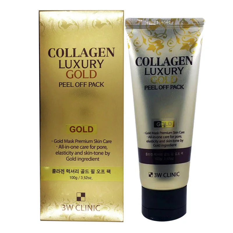 3W CLINIC Маска-пленка для лица КОЛЛАГЕН/ЗОЛОТО Collagen&Luxury Gold peel off pack