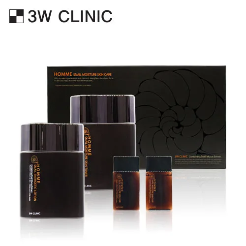 3W CLINIC НАБОР для лица МУЖСКОЙ/КОМПЛЕКСНЫЙ УХОД Snail 2- Step Kit Basic Skin Care