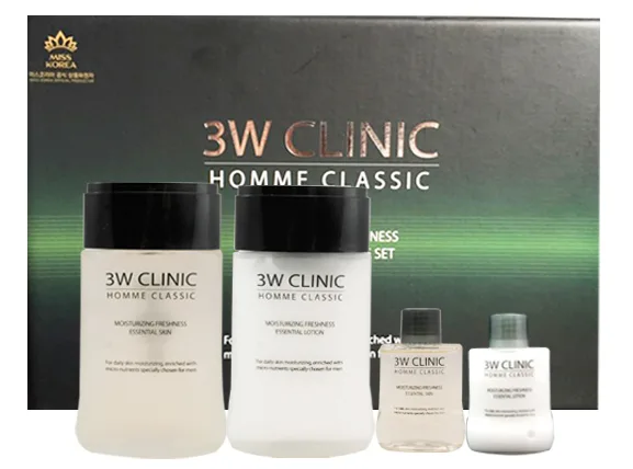 3W CLINIC НАБОР для лица МУЖСКОЙ/УВЛАЖНЕНИЕ И СВЕЖЕСТЬ HOMME Classic Moisturizing Freshnes