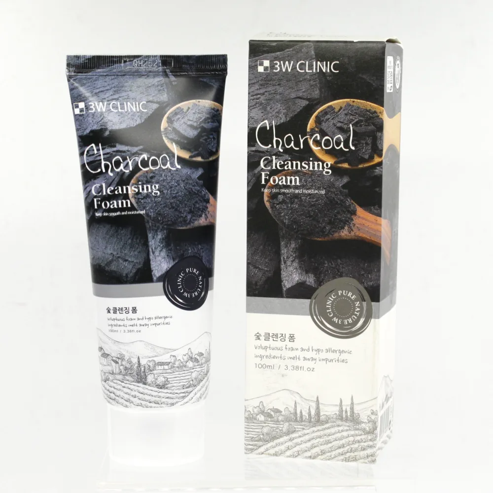 3W CLINIC Пенка для умывания УГОЛЬ/НАТУРАЛЬНАЯ Charcoal Cleansing Foam