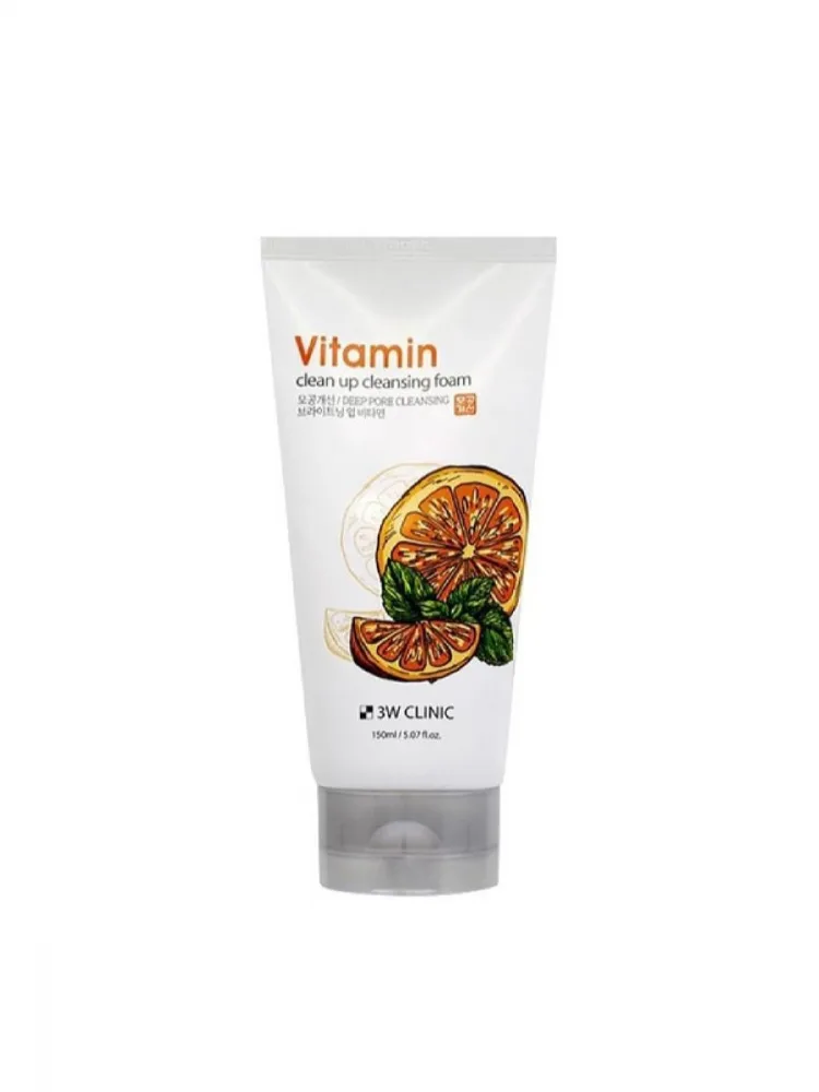 3W CLINIC Пенка для умывания ВИТАМИН VITAMIN CLEAN UP CLEANSING FOAM