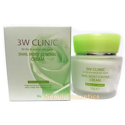 3W CLINIC УЛИТОЧНЫЙ МУЦИН/Крем для лица Snail Moist Control Cream