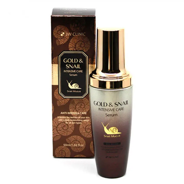 3W CLINIC ЗОЛОТО/ УЛИТКА Сыворотка для лица Gold&Snail Intensive Care Serum