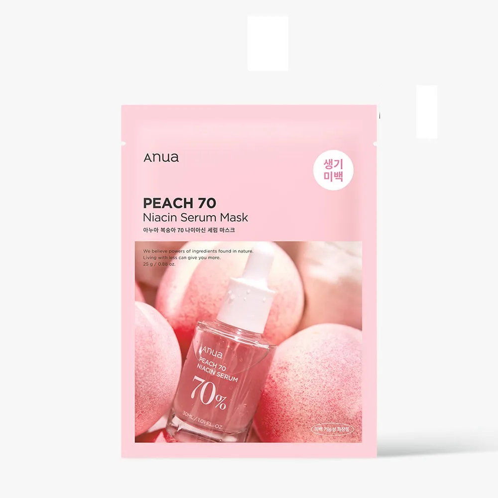 ANUA Маска для лица тканевая ПЕРСИК придающая сияние Peach 70% Niacin Serum Mask