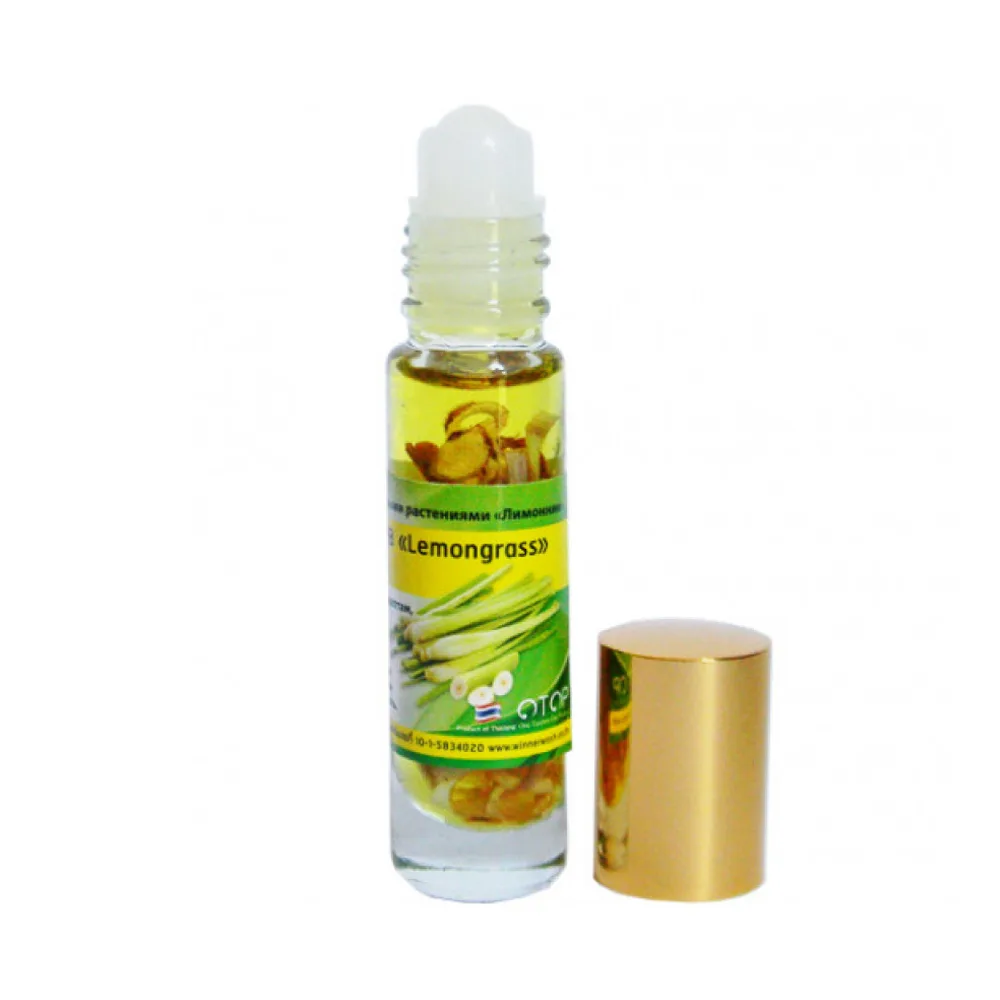 BANNA Жидкий тайский бальзам-ингалятор с лемонграссом Banna Oil Balm with herb Lemongrass