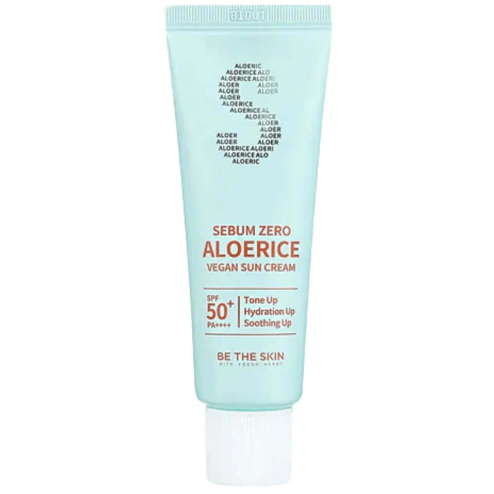 Be The Skin Себорегулирующий солнцезащитный крем Be The Skin Sebum Zero Aloerice Vegan Sun Cream SPF50+ PA++++