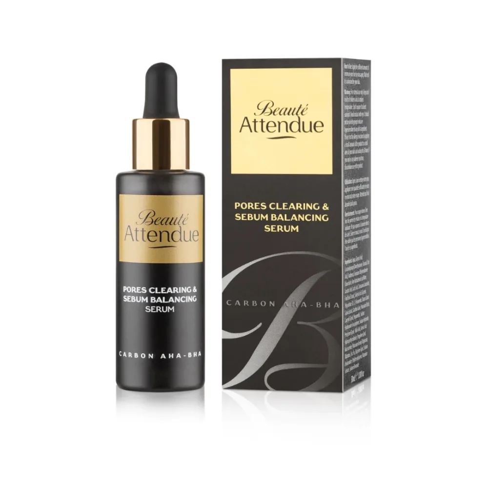 BEAUTE ATTENDUE Сыворотка для лица УГЛЕРОДНАЯ AHA BHA Pores Clearing&Sebum Balancing Carbon AHA BHA Serum