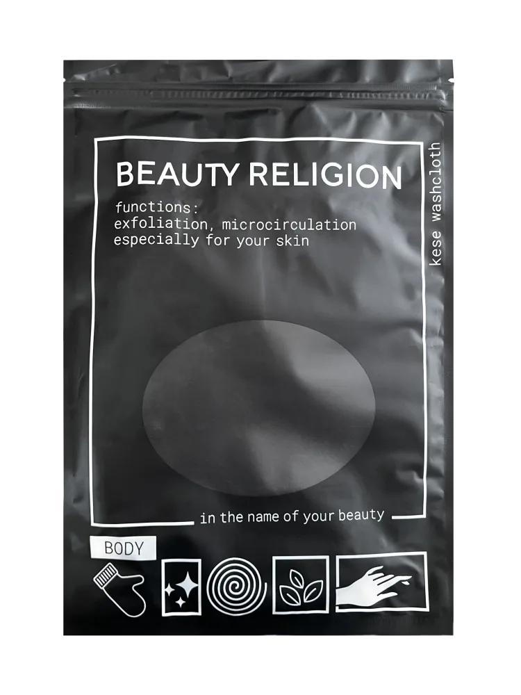 BEAUTY RELIGION Мочалка кесе для тела в форме рукавицы ЧЁРНАЯ Kese Whashcloth Black
