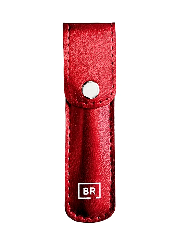 BEAUTY RELIGION Пинцет для бровей скошенный КРАСНЫЙ в чехле Bevel-edged Tweezers In Carrying Case Red