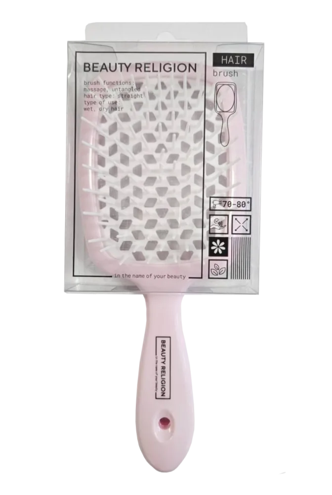 BEAUTY RELIGION Расческа для волос мульти НЕЖНО-РОЗОВЫЙ/БЕЛЫЙ Multi Brush Soft Pink/white