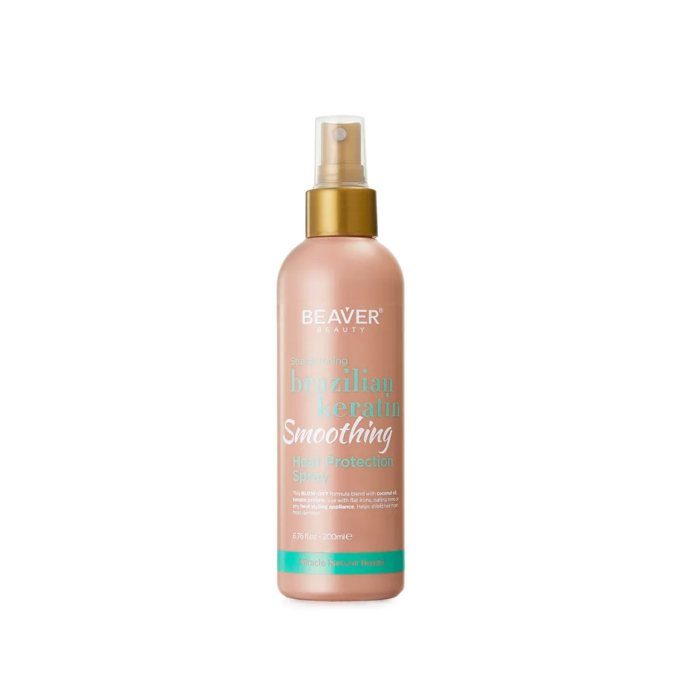 BEAVER Спрей для эластичности волос КЕРАТИН термозащитный Straightening Brazilian Keratin Smoothing Heat Protection Spray