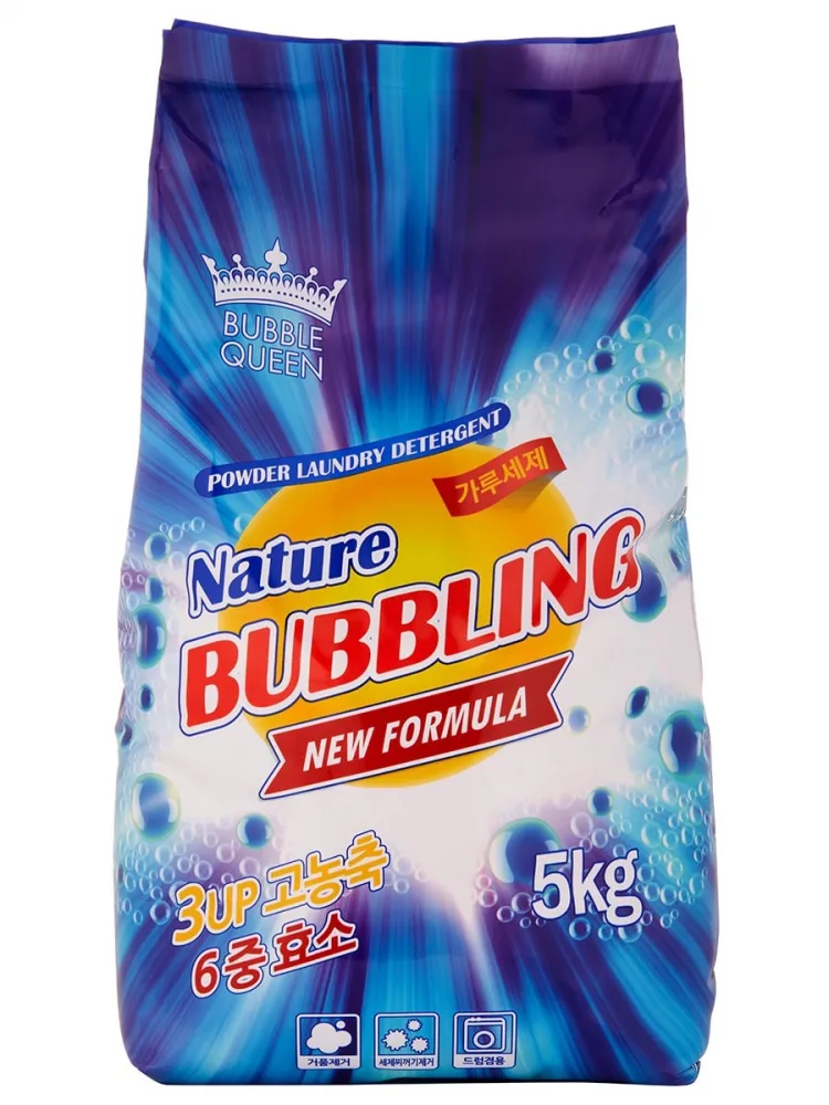 BUBBLE QUEEN Стиральный порошок, 5 кг Powder Laundry Detergent