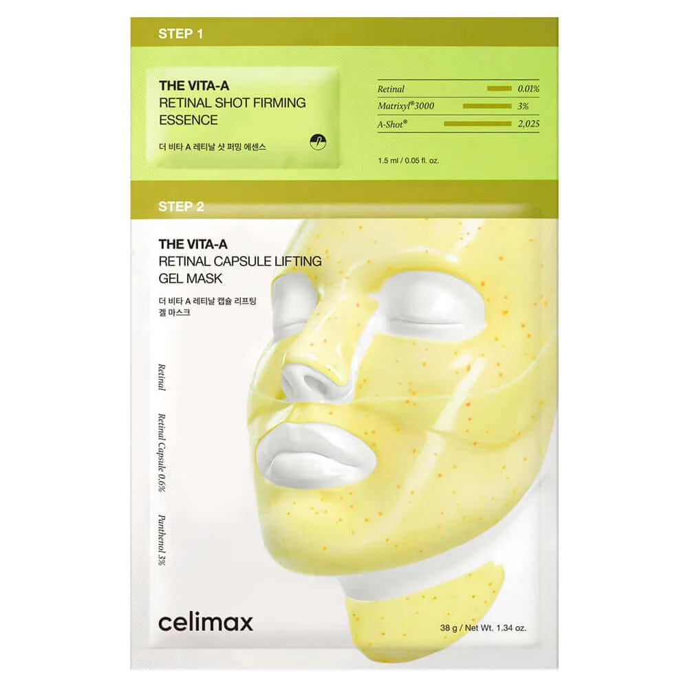 CELIMAX Двухступенчатый набор с ретиналем и микроиглами Celimax The Vita-A Retinal Shot 2-step Gel Mask