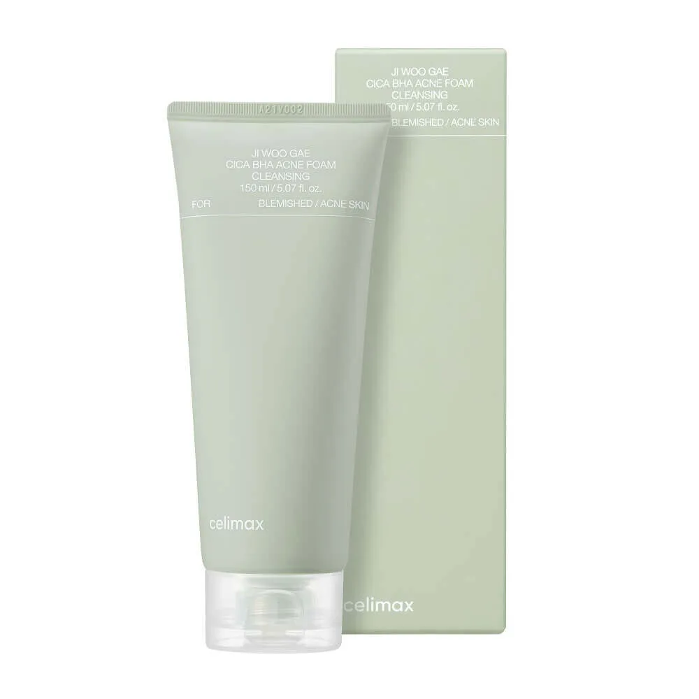 CELIMAX Ji Woo Gae Cica BHA Acne Foam Cleansing Пенка для умывания ПРОТИВОВОСПАЛИТЕЛЬНАЯ/ГИПОАЛЛЕРГЕННАЯ, 15