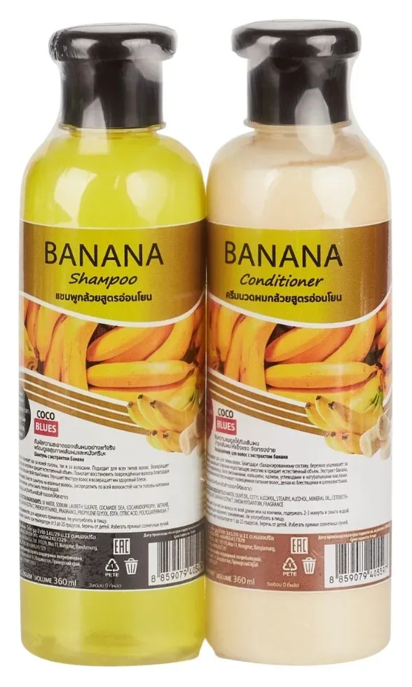 COCO BLUES Шампунь и кондиционер БАНАН Shampoo&Conditioner, 2х360 мл