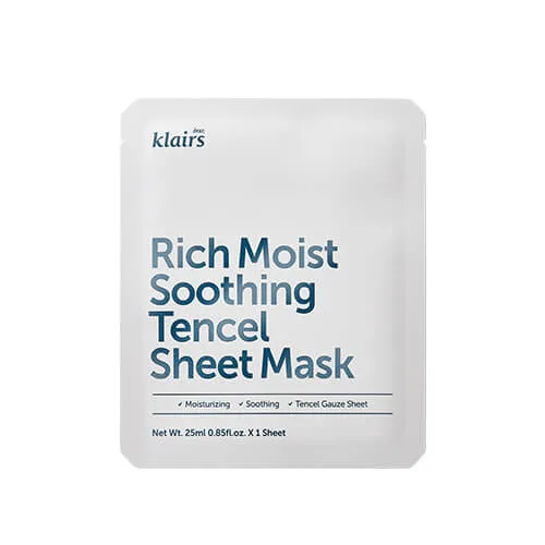 Dear, Klairs Маска для глубокого увлажнения кожи Dear, Klairs Rich Moist Soothing Tencel Sheet Mask