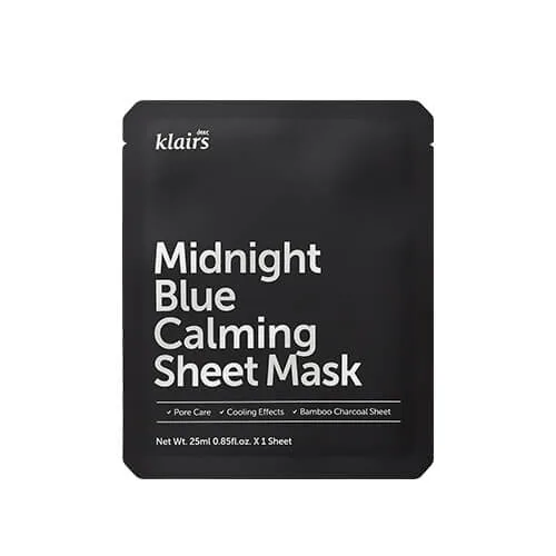 Dear, Klairs Успокаивающая тканевая маска с охлаждающим действием Dear, Klairs Midnight Blue Calming Sheet Mask