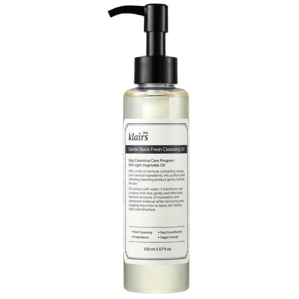 Dear, Klairs Увлажняющее гидрофильное масло Dear, Klairs Gentle Black Fresh Cleansing Oil
