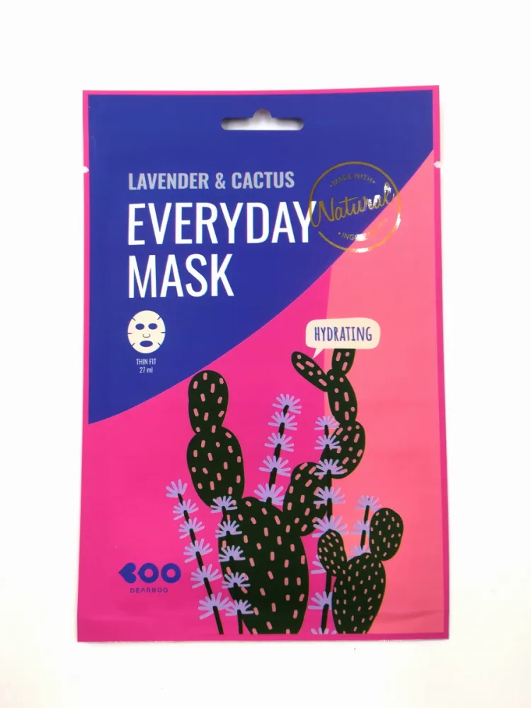 DEARBOO Маска для лица тканевая ЭКСТРАКТ ЛАВАНДЫ И КАКТУСА Lavender & Cactus Everyday