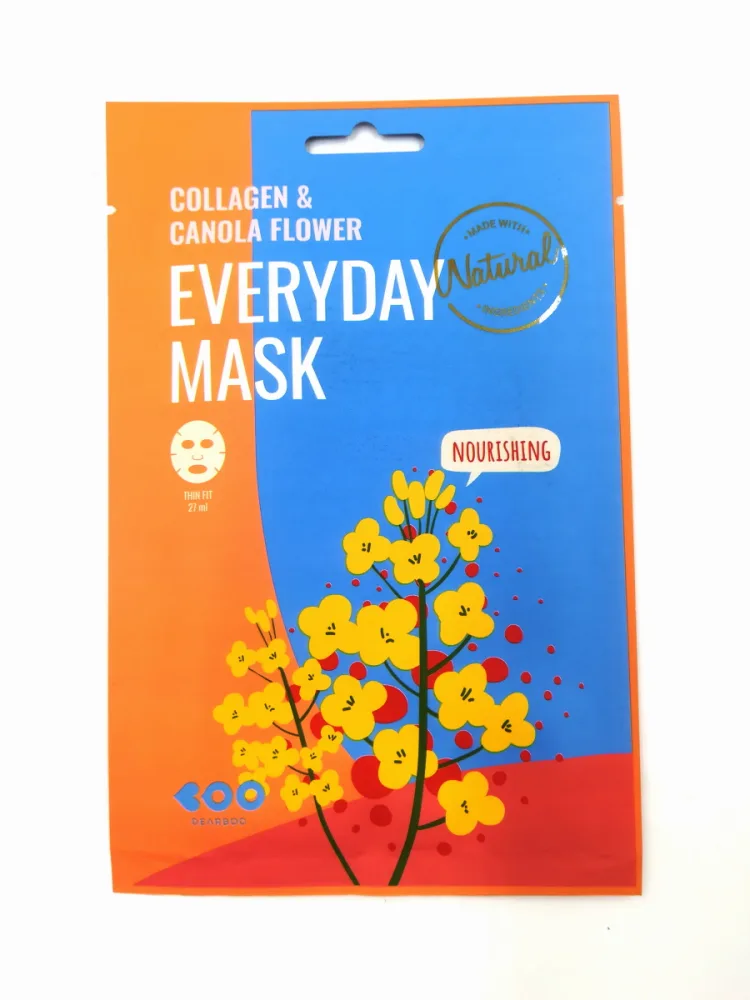 DEARBOO Маска для лица тканевая КОЛЛАГЕН И ЦВЕТОК КАНОЛЫ Collagen&Canola Flower Everyday Mask