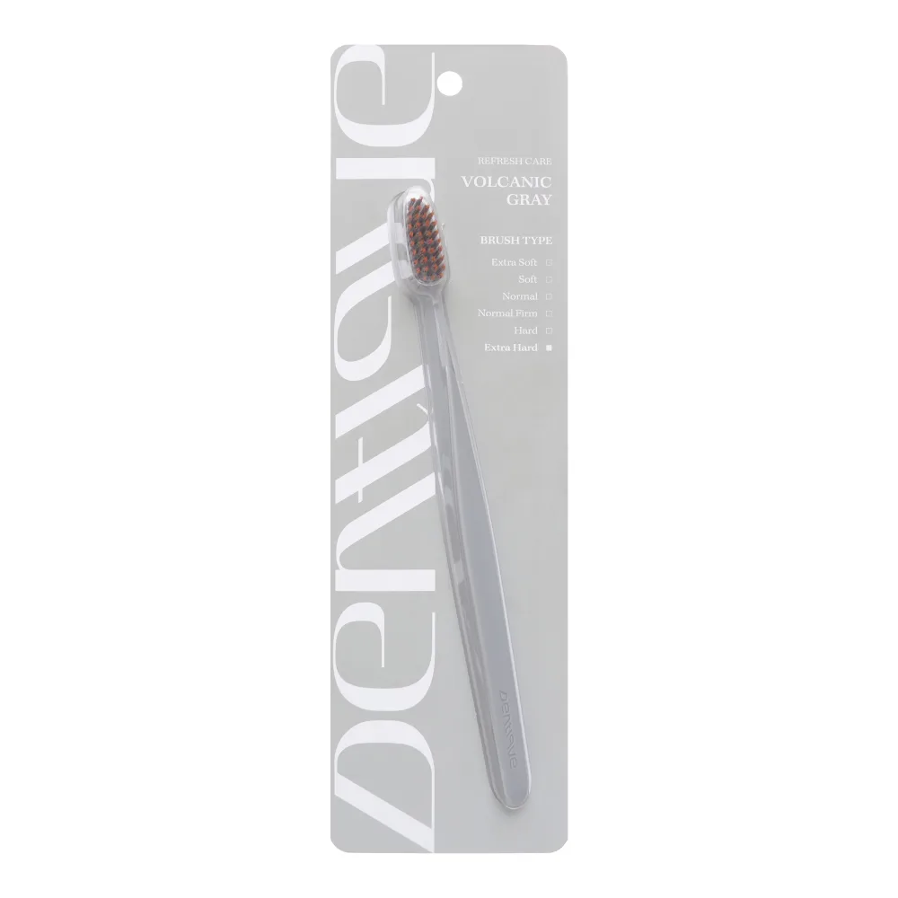 DENTIQUE Зубная щетка ВУЛКАНИЧЕСКИЙ СЕРЫЙ ПЕПЕЛ максимальная жесткость Dentique Toothbrush Volcanic Gray