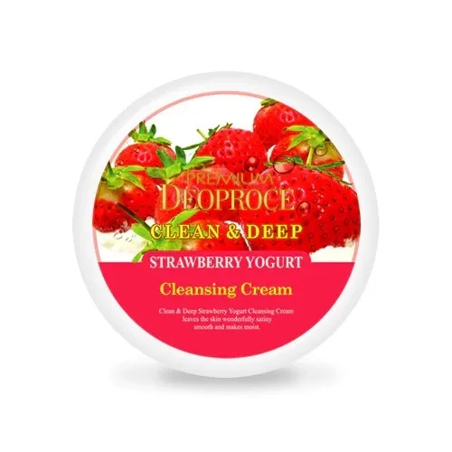 DEOPROCE Крем для лица очищающий ЭКСТРАКТ КЛУБНИКИ Premium Clean & Deep Strawberry Yogurt Cleansing Cream