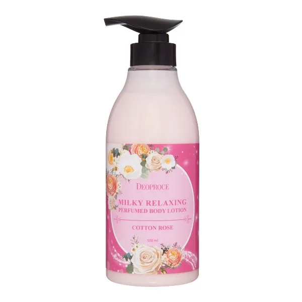 DEOPROCE Лосьон для тела успокаивающий ЭКСТРАКТ ХЛОПКА И РОЗЫ Milky Relaxing Body Lotion Cotton Rose