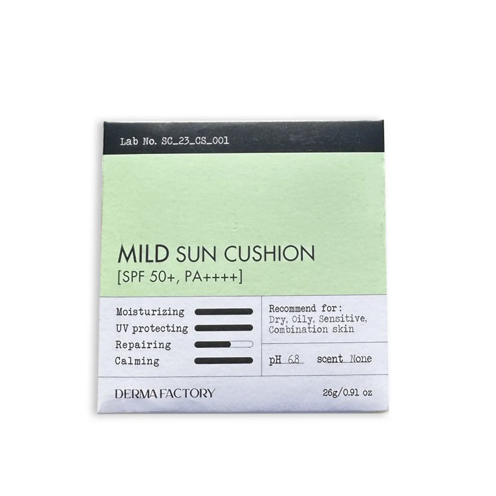 Derma Factory Кушон для лица солнцезащитный МЯГКИЙ Inorganic Mild Sun Cusion SPF50 PA++++