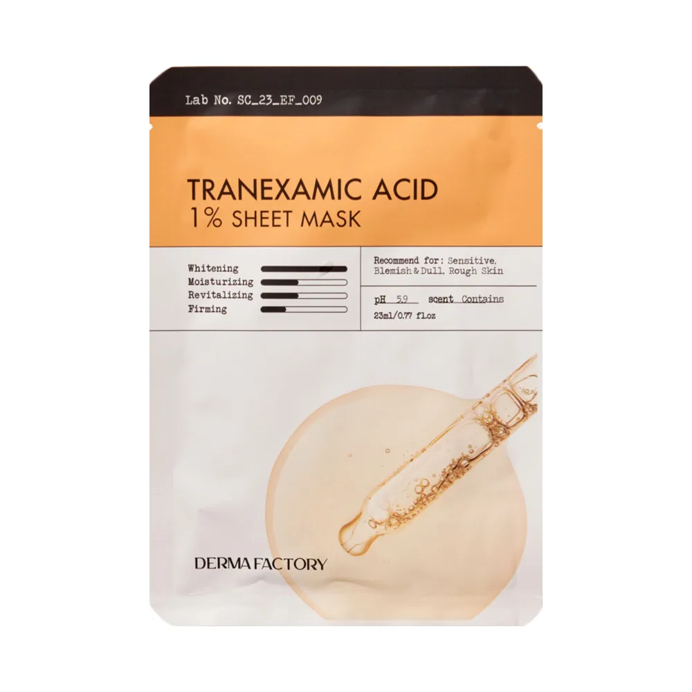 Derma Factory Маска для лица тканевая ТРАНЕКСАМОВАЯ КИСЛОТА 1%, Tranexamic Acid 1% Sheet Mask