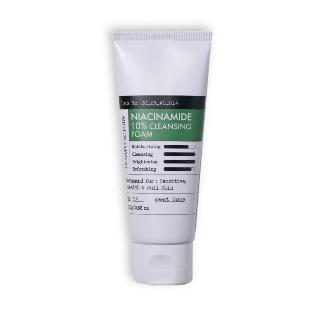 Derma Factory Пенка для лица 10% НИАЦИНАМИД Niacinamide 10% Cleansing Foam