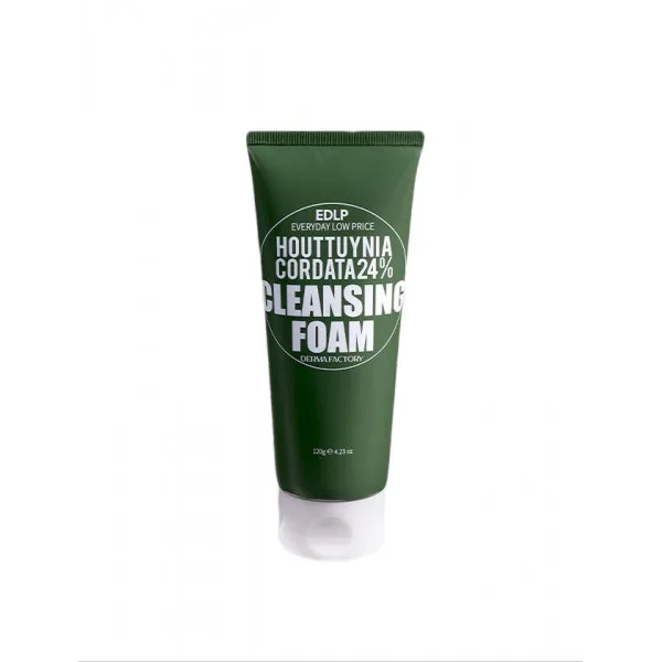 Derma Factory Пенка для лица очищающая ЭКСТРАКТ ХАУТТЮНИИ Houttuynia Cordata 24% Cleansing