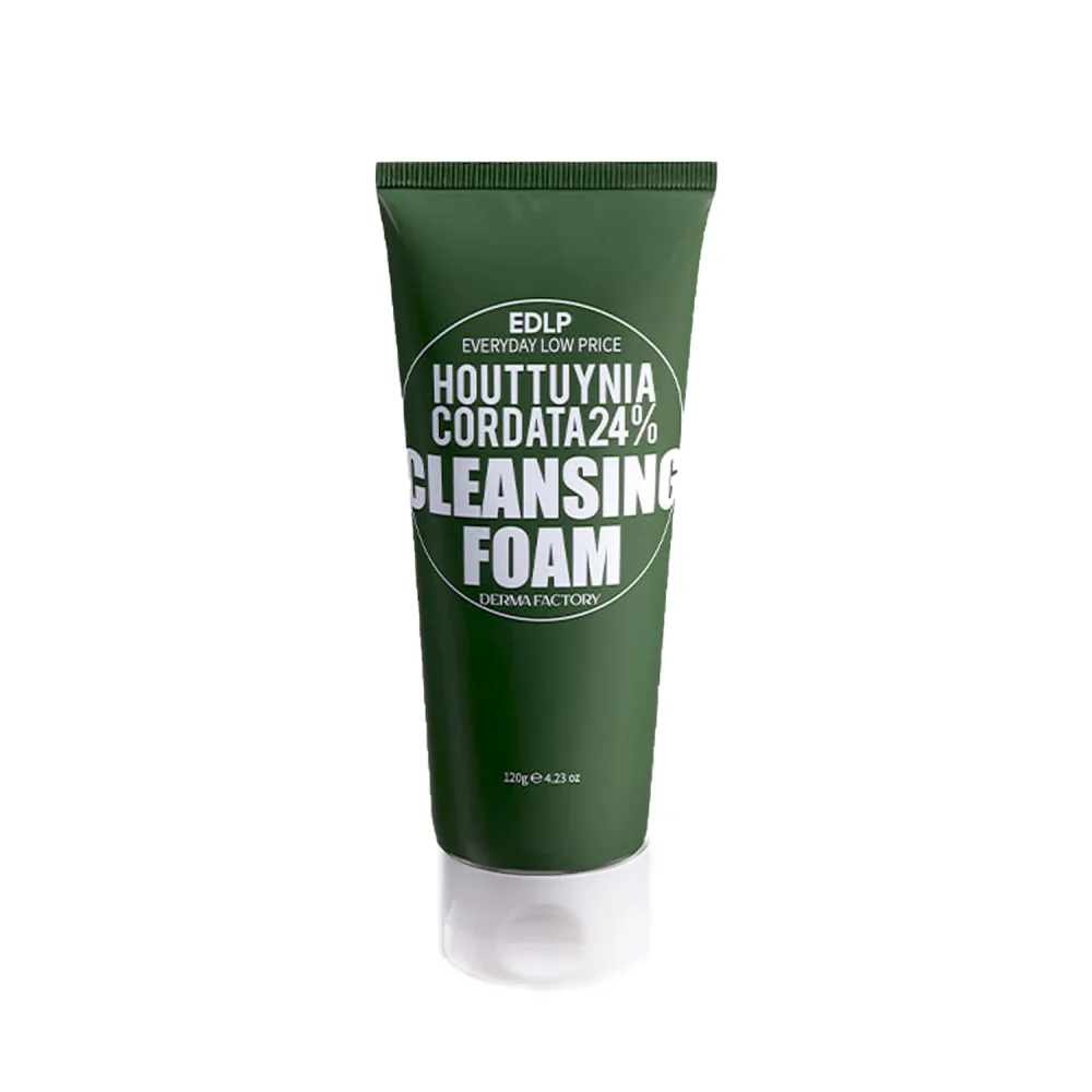 Derma Factory Пенка для лица очищающая ЭКСТРАКТ ЦВЕТКА ХАУТТЮНИИ Houttuynia Cordata 24% Cleansing