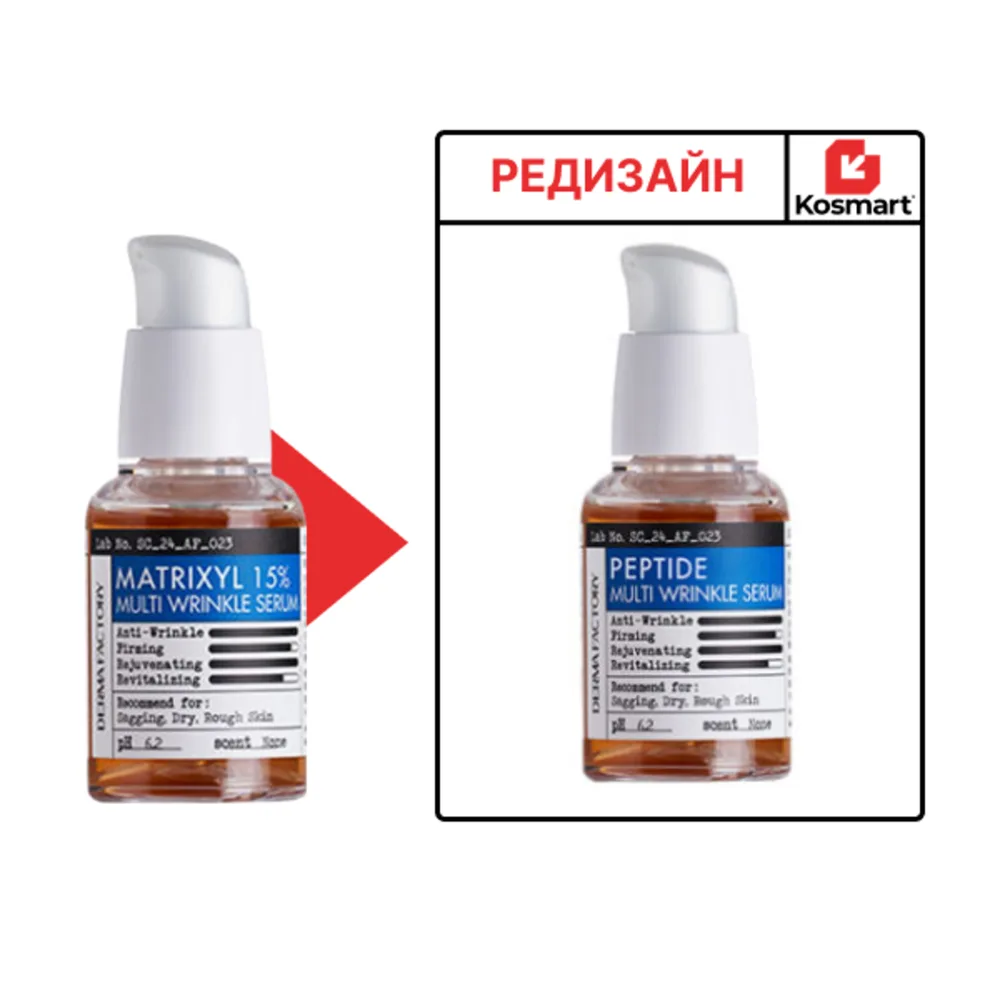 Derma Factory Сыворотка омолаживающая с пептидами - Peptide multi wrinkle serum