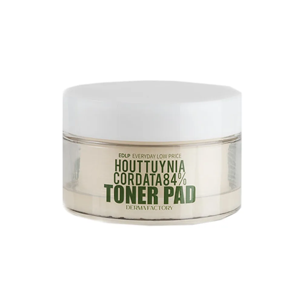 Derma Factory Тонер - пэды для лица увлажняющие ЭКСТРАКТ ЦВЕТКА ХАУТЮНИИ 84% Houttuynia Cordata 84% Toner Pad, 150
