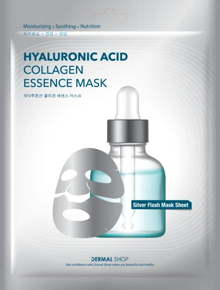 DERMAL Маска для лица фольгированная КОЛЛАГЕН и ГИАЛУРОНОВАЯ КИСЛОТА Hyaluronate Collagen Essence Mask Silver Foil