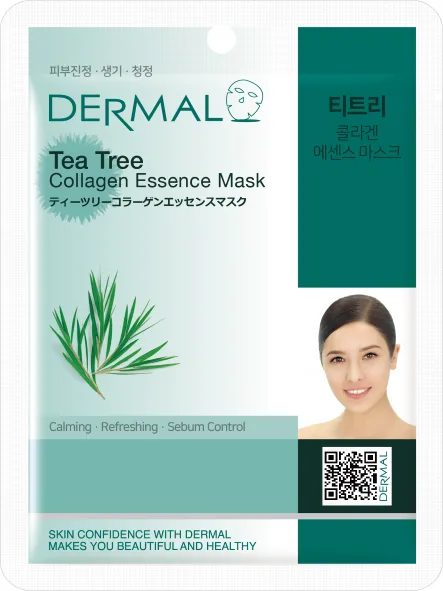 DERMAL Маска для лица тканевая КОЛЛАГЕН и ЧАЙНОЕ ДЕРЕВО Tea Tree Collagen Essence Mask Soothing