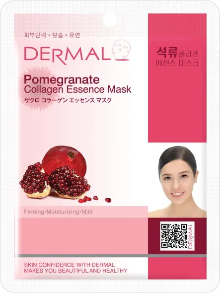 DERMAL Маска для лица тканевая КОЛЛАГЕН и ГРАНАТ Pomegranate Collagen Essence Mask Wrinkle-care