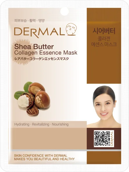 DERMAL Маска для лица тканевая КОЛЛАГЕН и МАСЛО ШИ Shea Butter Collagen Essence Mask Moisturizing