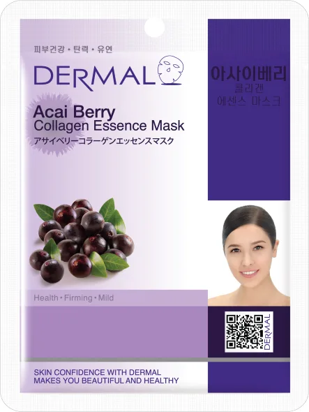 DERMAL Маска для лица тканевая КОЛЛАГЕН и ЯГОДЫ АСАИ Acai Berry Collagen Essence Mask Wrinkle-care