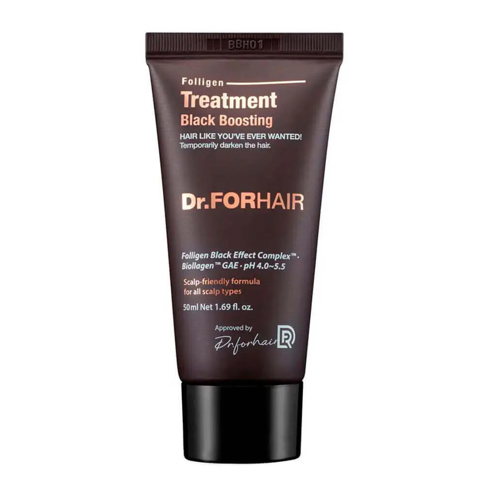 Dr.Forhair Чёрная укрепляющая маска для волос с тонирующим эффектом Dr.Forhair Folligen Black Treatment