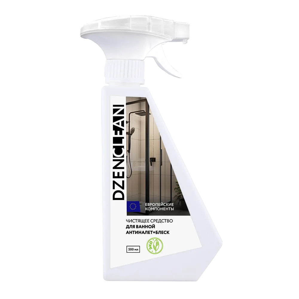 DZENCLEAN Средство для ванной АНТИНАЛЕТ+БЛЕСК чистящее в спрее