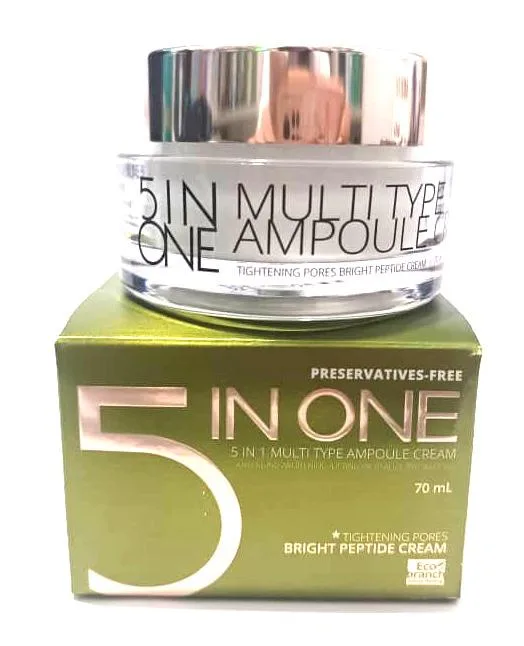 ECO BRANCH Крем для лица антивозрастной ПЕПТИДЫ 5 в 1 ампульный 5 in One Multi Type Ampoule Bright Peptide Cream