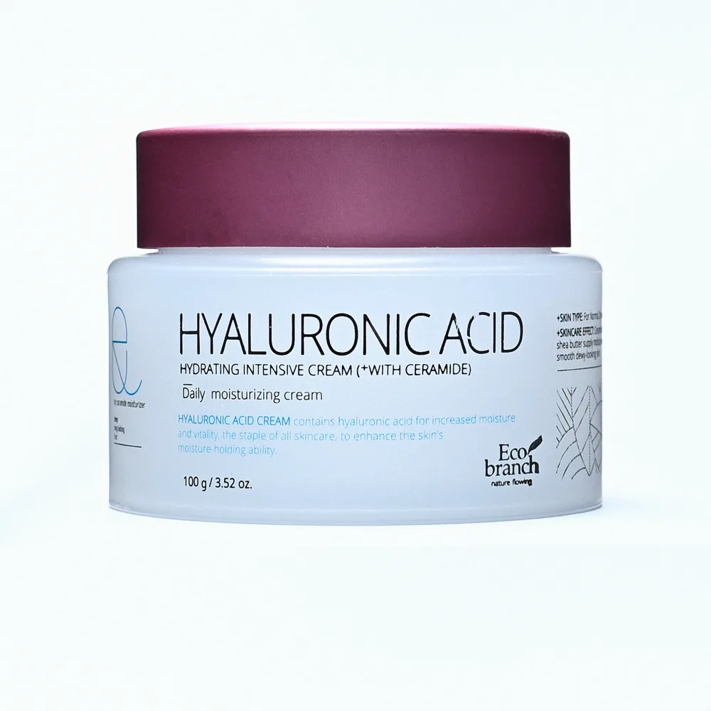 ECO BRANCH Крем для лица интенсивный ГИАЛУРОНОВАЯ КИСЛОТА увлажняющий Hydrating Intensive Hyaluronic Acid Cream
